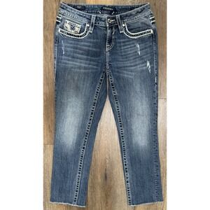 Vigoss Womens Chelsea Capri Heritage Fit Straight Leg‎ Raw Hem Sz 3/4 X L25